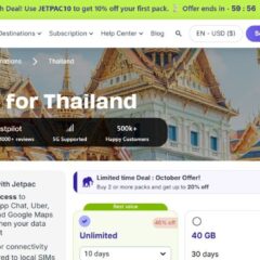 Traveling to Thailand? We've got your eSIM needs covered with this exclusive deal from Jetpac